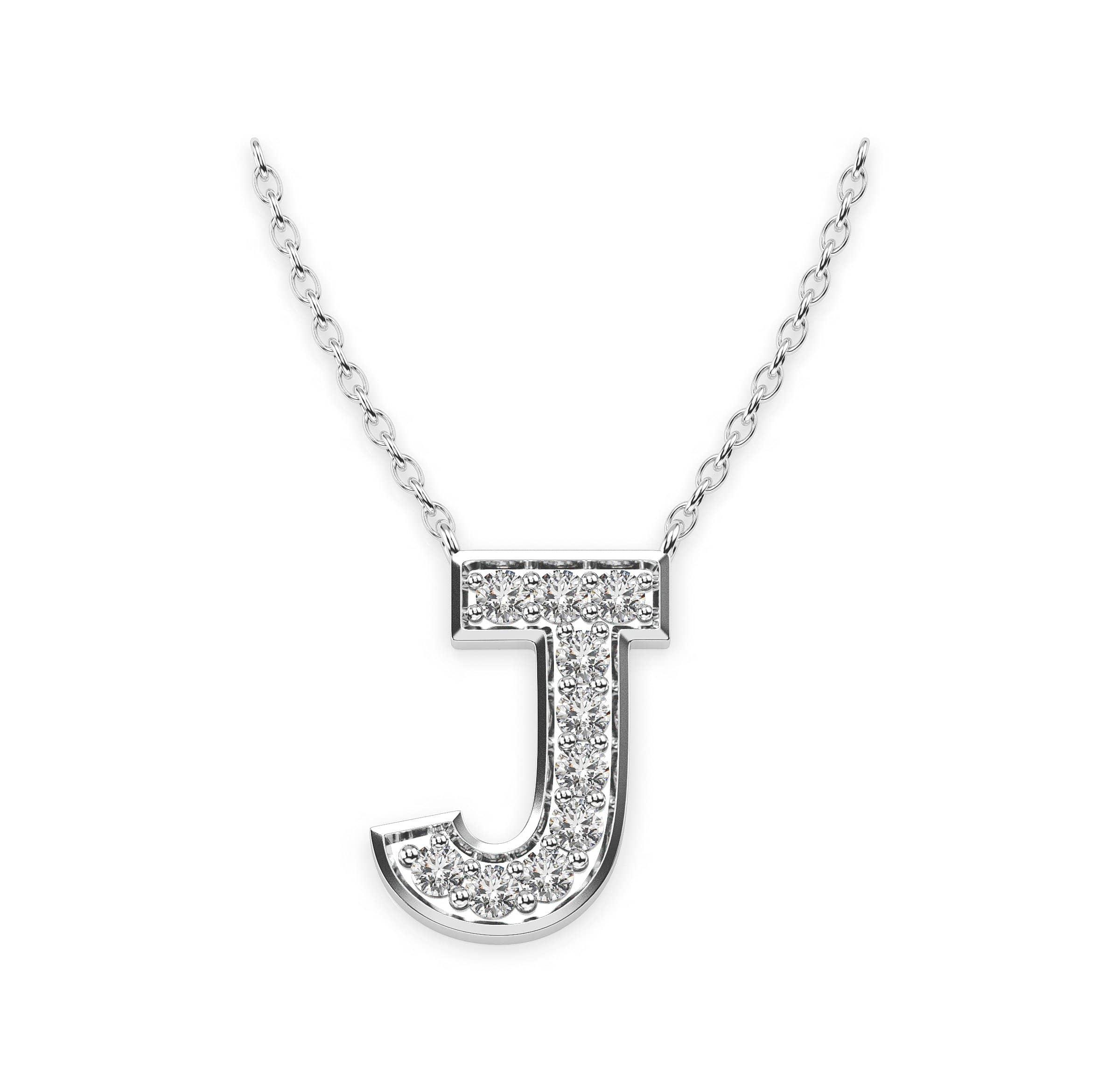 Letter j diamond deals necklace