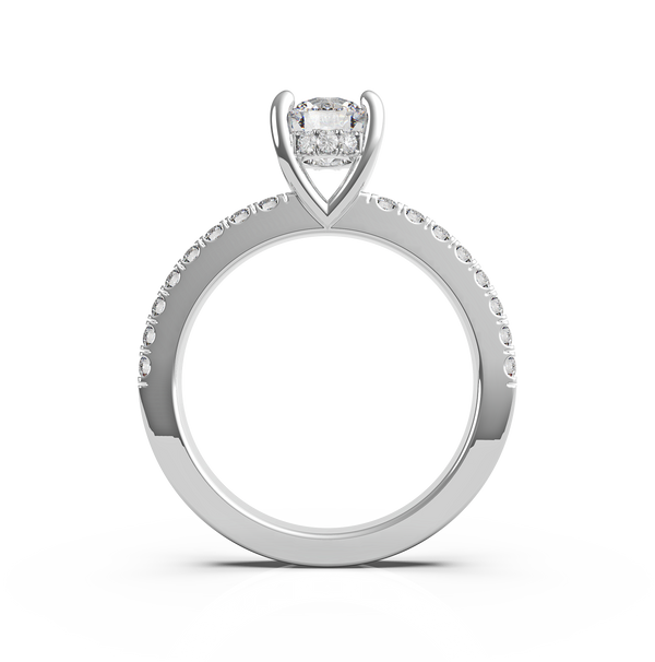 Round Diamond Hidden Halo Engagement Ring (ARTSR082)
