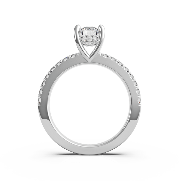 Round Diamond Hidden Halo Engagement Ring (ARTSR082) - Artelia Jewellery