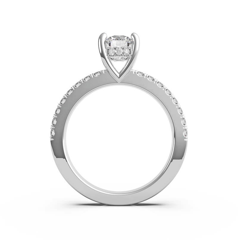 Round Diamond Hidden Halo Engagement Ring (ARTSR082)