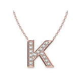 Diamond initials Necklace K - Artelia Jewellery