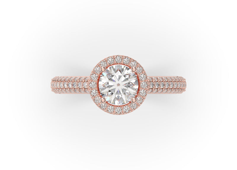 Lady L'amour Halo Round Diamond Engagement Ring