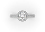 Lady L'amour Halo Round Diamond Engagement Ring - Artelia Jewellery