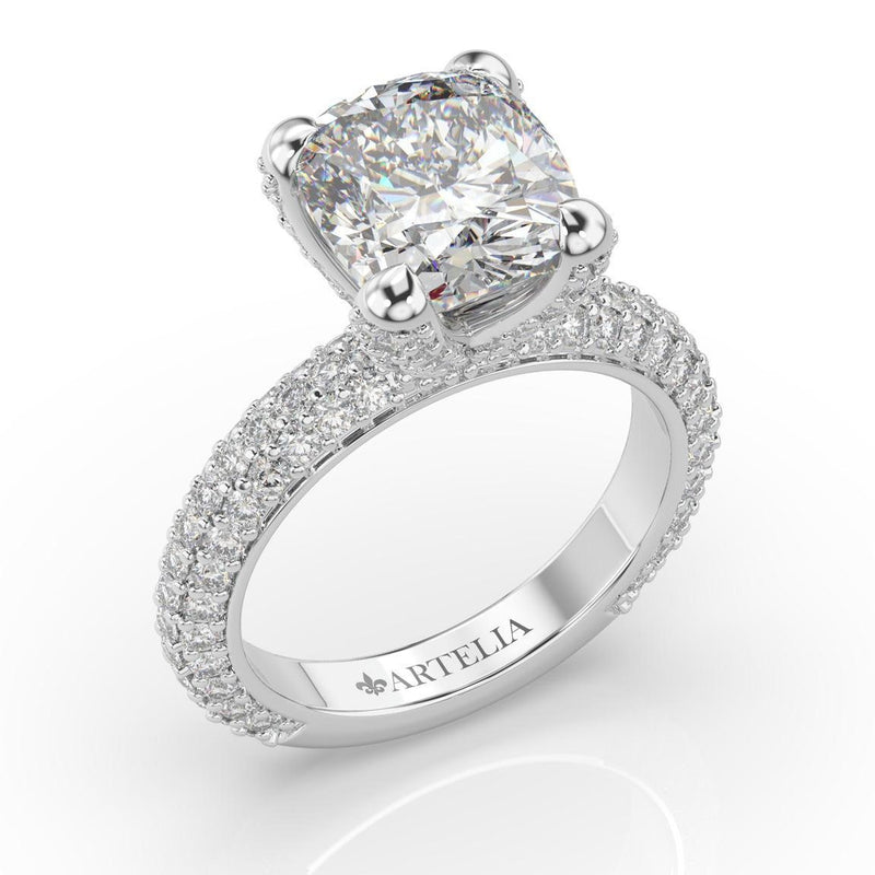 Lady Luck Cushion Diamond Solitaire Engagement Ring - Artelia Jewellery