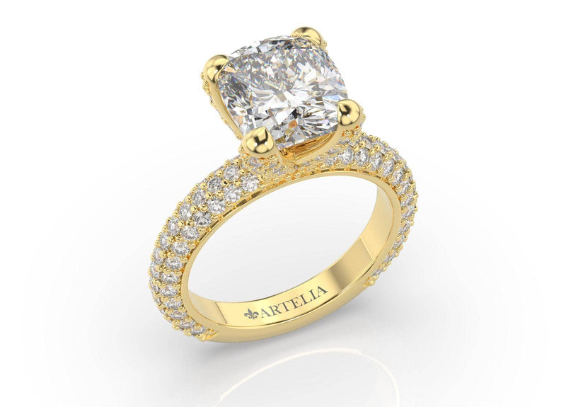 Lady Luck Cushion Diamond Solitaire Engagement Ring - Artelia Jewellery