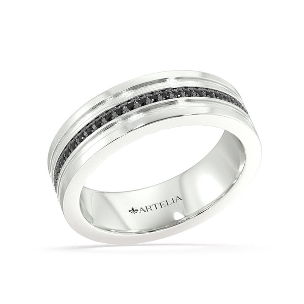 Night Fall 6mm Black Diamond Wedding Ring - Artelia Jewellery