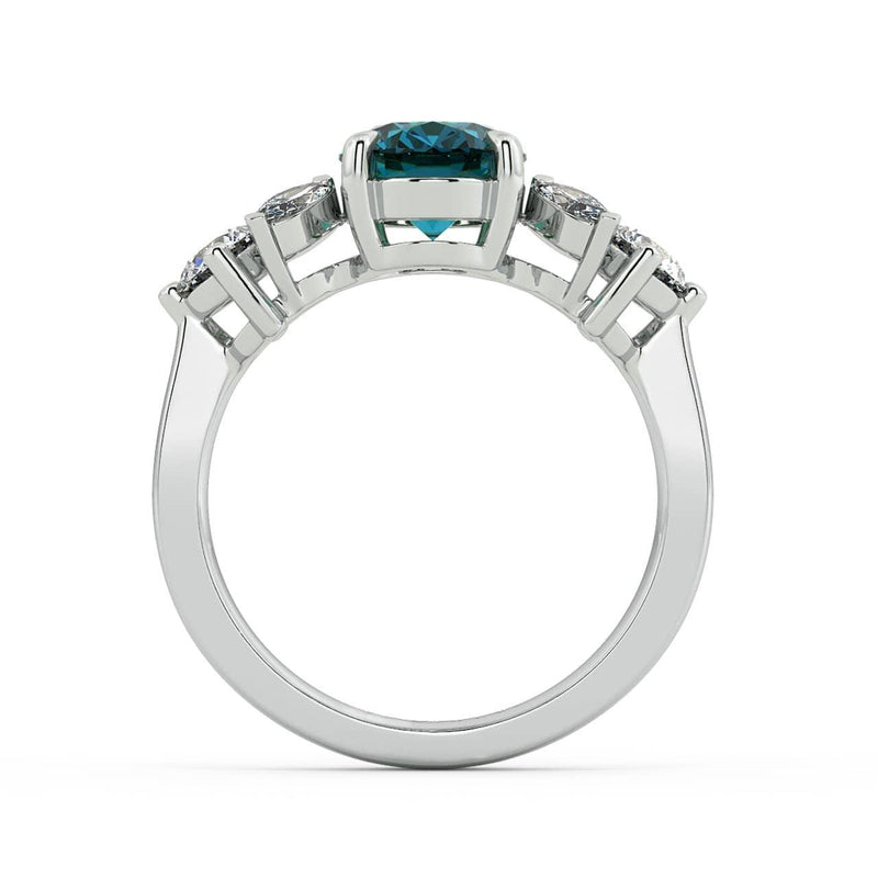 Allyra U Sapphire and Diamond Engagement Ring - Artelia Jewellery