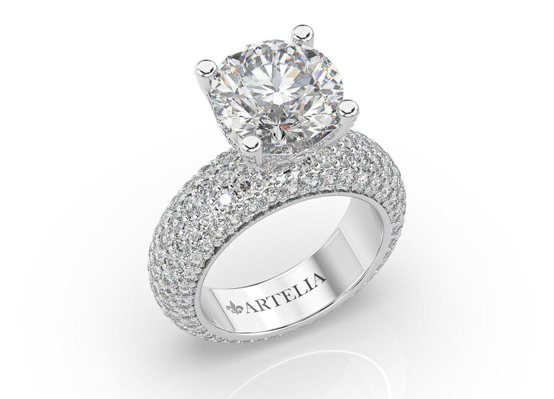 Quilted Pave Halo Engagement Ring | By A JAFFE