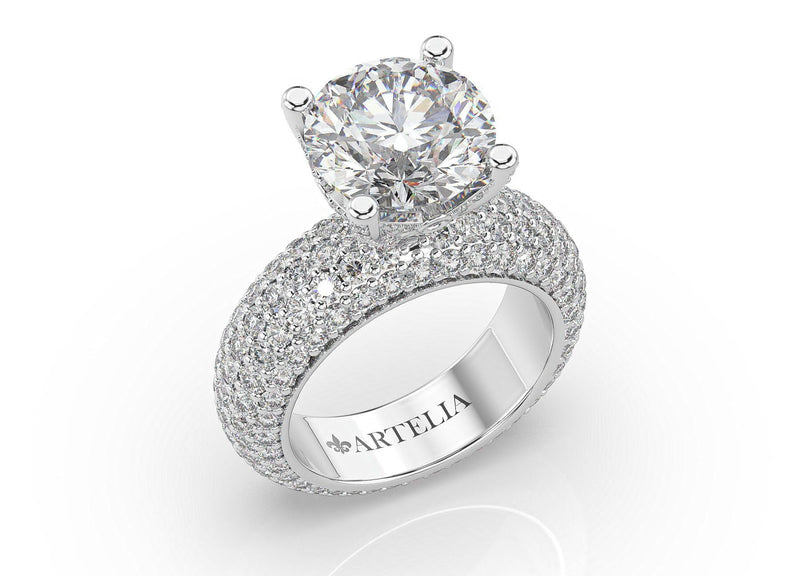 La Divina Solitaire Diamond Engagement Ring with a Chandelier Basket™