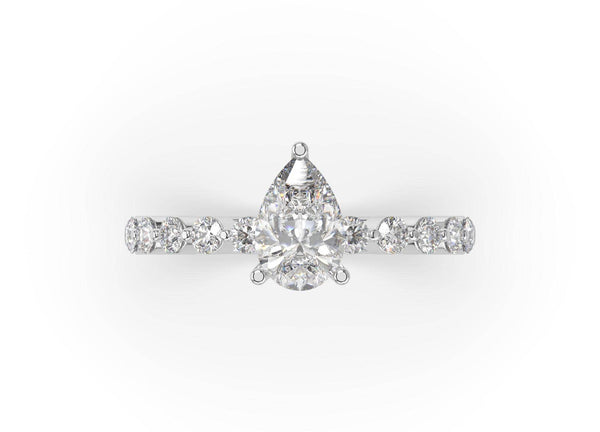 Melinda Pear Diamond Solitaire Engagement Ring