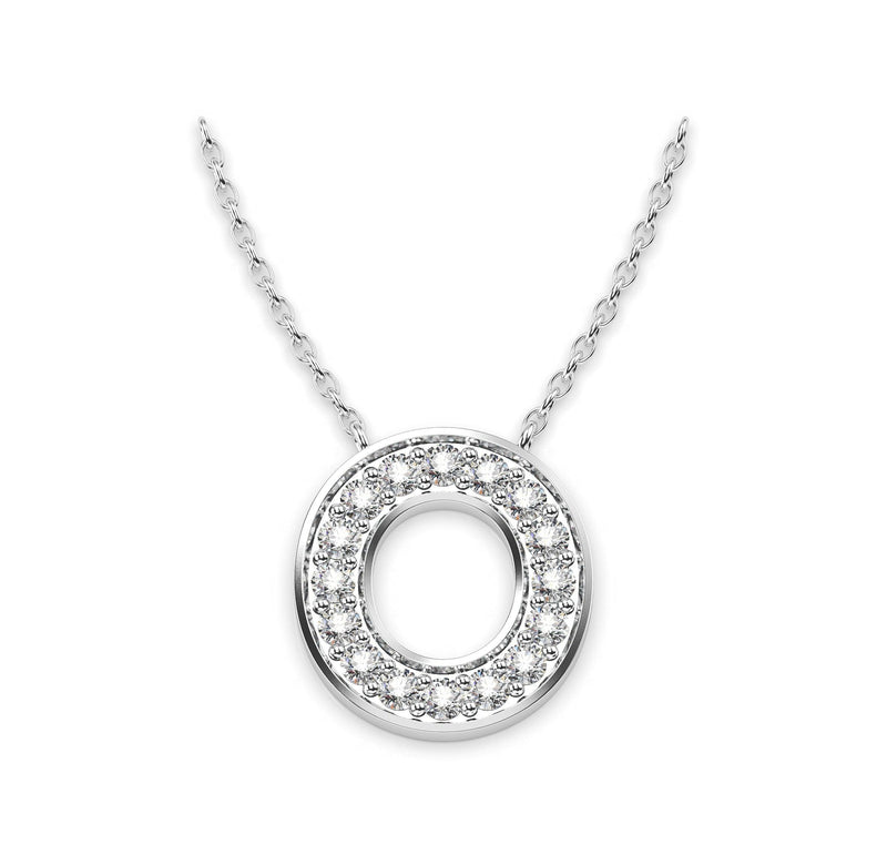 Diamond Initials Necklace O - Artelia Jewellery