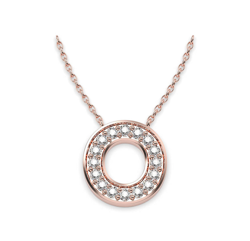 Diamond Initials Necklace O - Artelia Jewellery