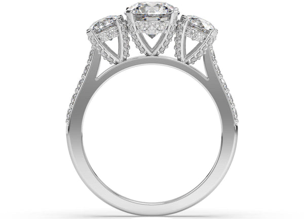 Olina Round Diamond Trilogy Ring - Artelia Jewellery