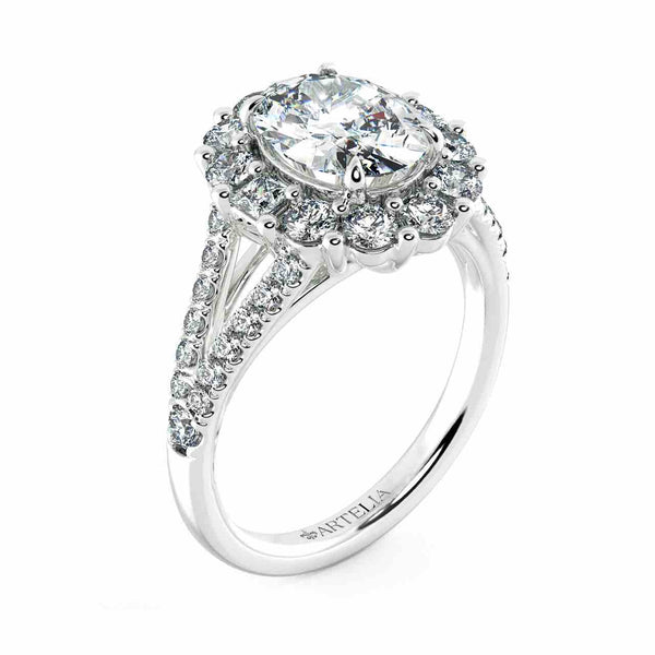 Diana Oval Diamond Halo Engagement Ring