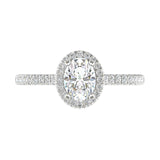 Oval Diamond Halo Engagement Ring Modessa
