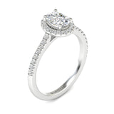 Oval Diamond Halo Engagement Ring Modessa