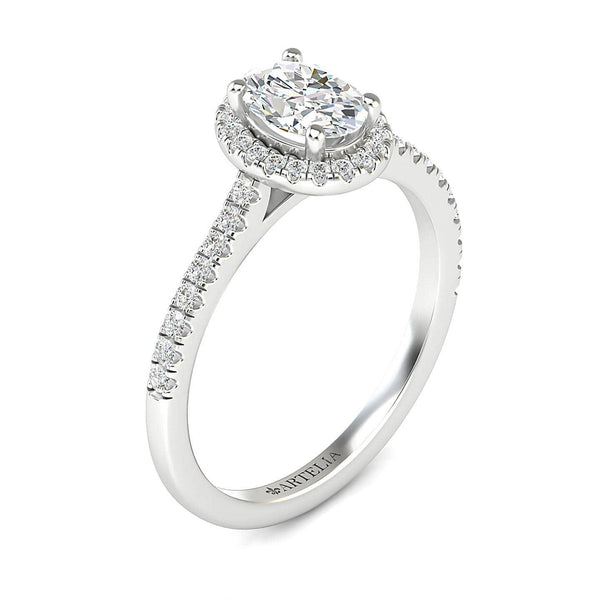 Oval Diamond Halo Engagement Ring Modessa - Artelia Jewellery
