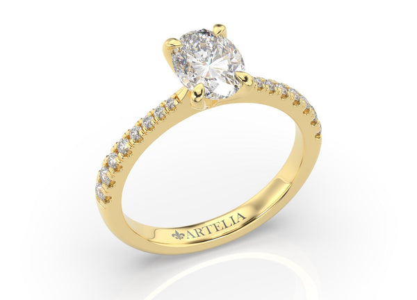 Oval Diamond Solitaire Engagement Ring (ARTSR075) - Artelia Jewellery