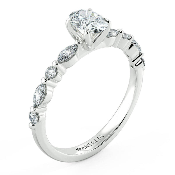 Oval Diamond Solitaire Engagement Ring Madeline - Artelia Jewellery