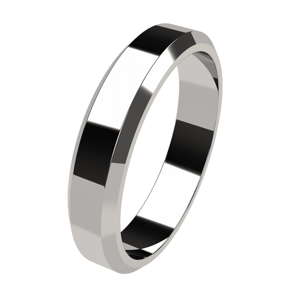Mens Classic Bevelled Wedding Ring (4mm)