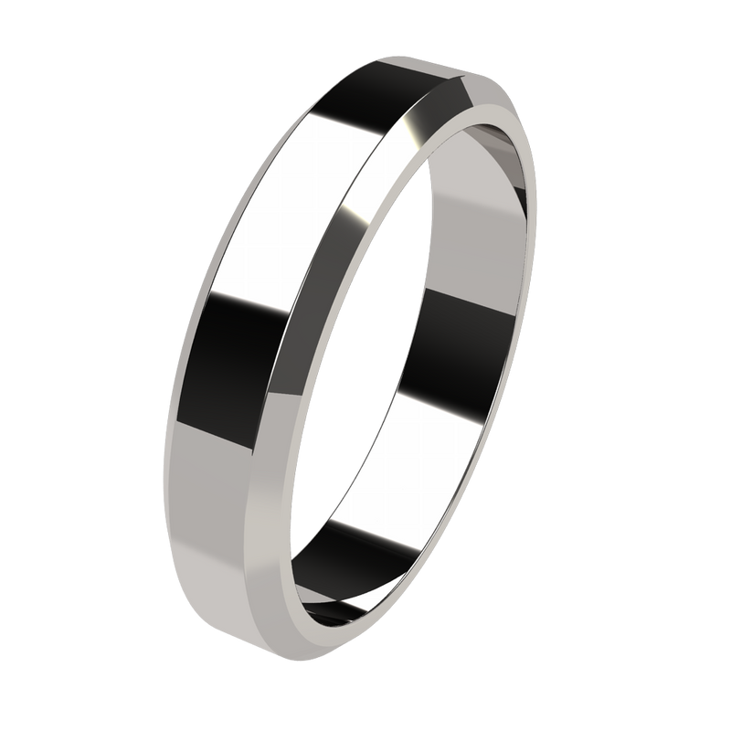 Mens Classic Bevelled Wedding Ring (4mm)