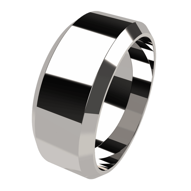 Mens Classic Bevelled Wedding Ring (8mm)