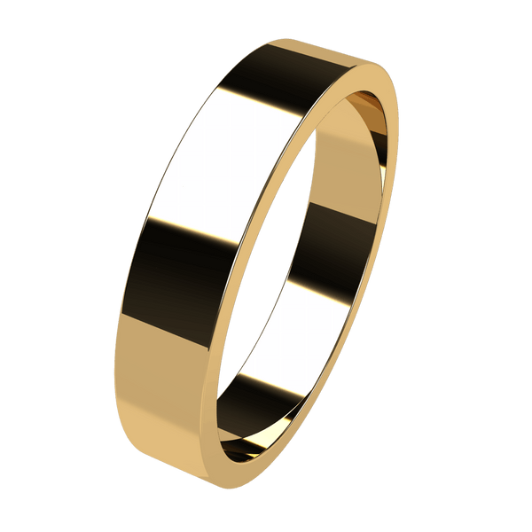 Mens Classic Flat Wedding Ring (4mm) - Artelia Jewellery