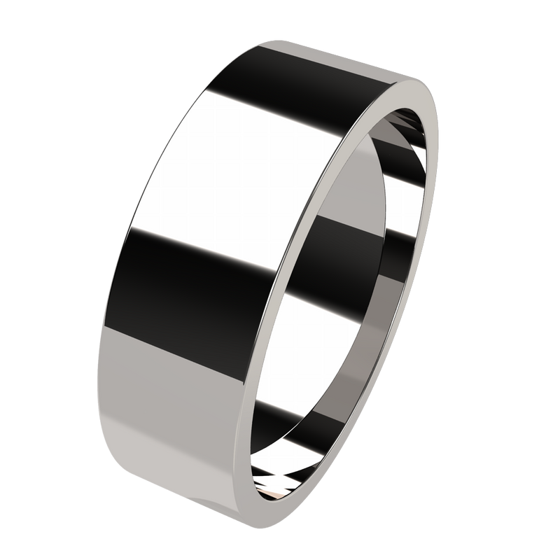 Mens Classic Flat Wedding Ring (6mm)