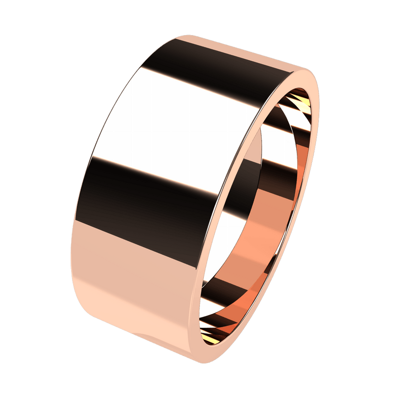 Mens Classic Flat Wedding Ring (8mm) - Artelia Jewellery