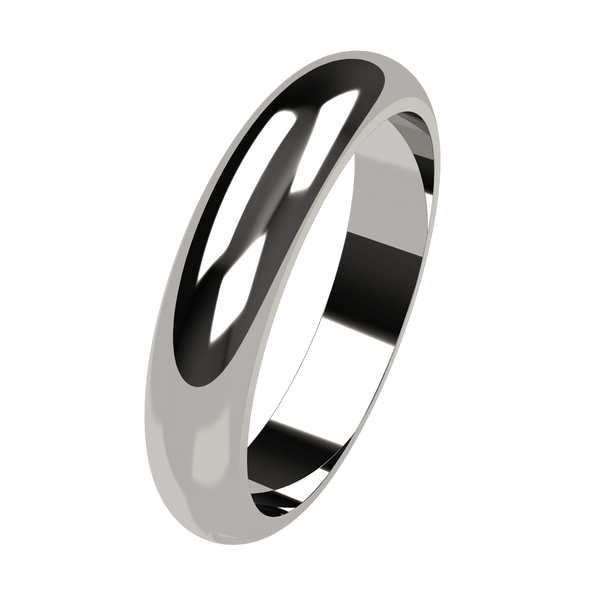 Mens Classic Low Dome Wedding Ring (4mm) - Artelia Jewellery
