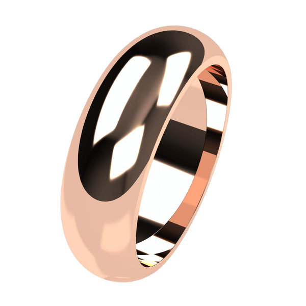 Mens Classic Low Dome Wedding Ring (6mm) - Artelia Jewellery