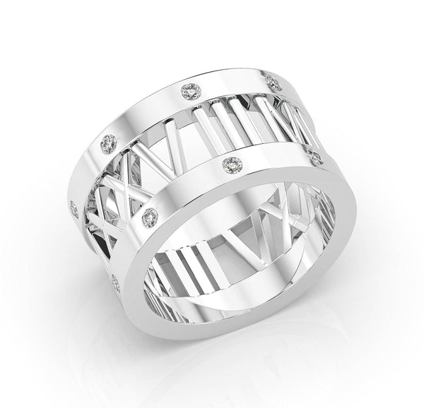 Roman Diamond Wedding Ring - Artelia Jewellery