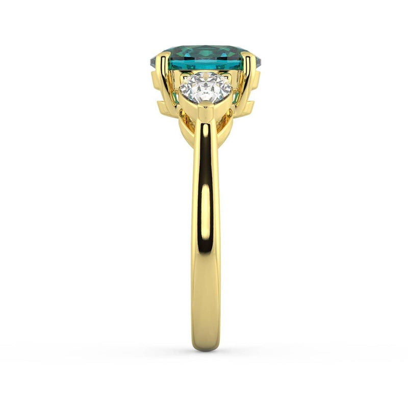 Allyra P Sapphire and Diamond Engagement Ring