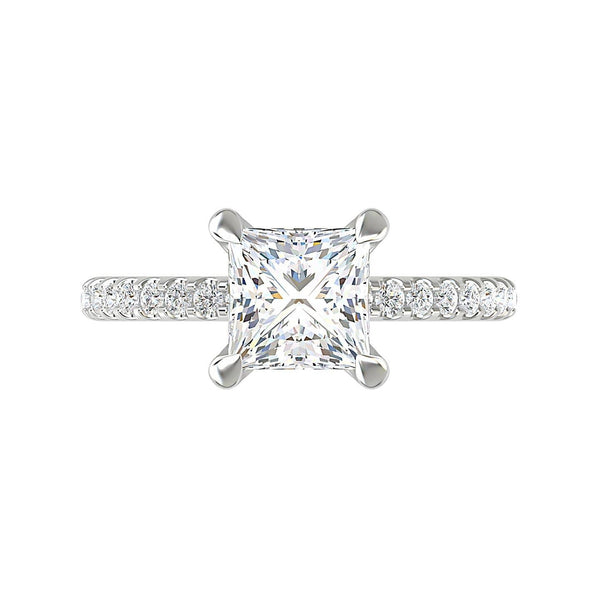 Moderne Princess Diamond Solitaire Engagement Ring