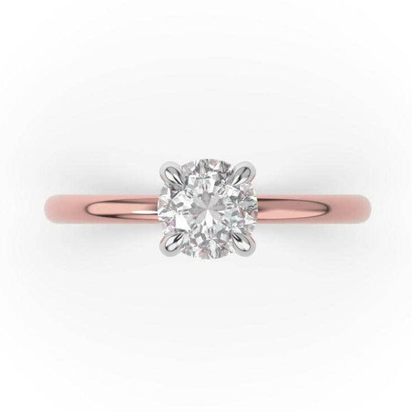 En Rose Round Diamond Engagement Ring