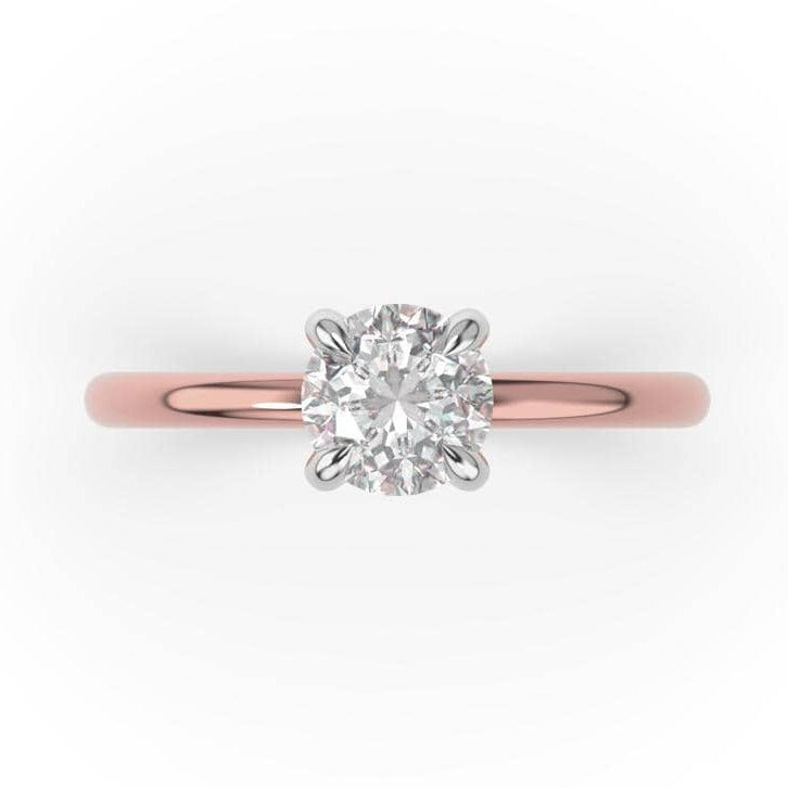 En Rose Round Diamond Engagement Ring