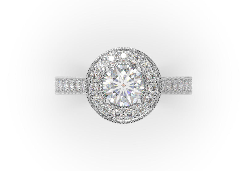 Adele Round Diamond Halo Engagement ring - Artelia Jewellery
