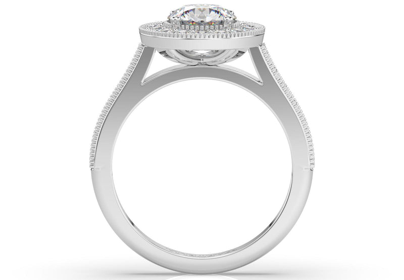Adele Round Diamond Halo Engagement ring - Artelia Jewellery
