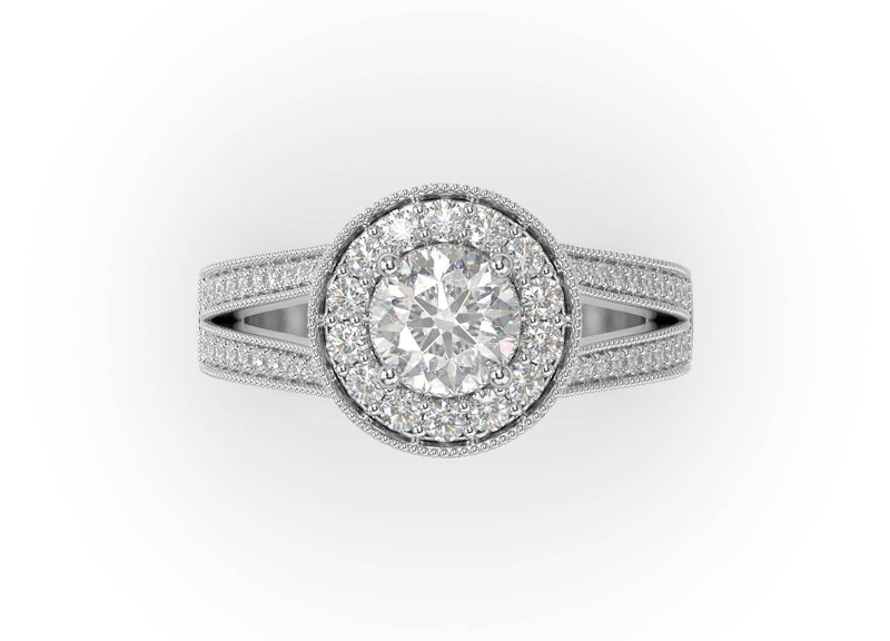 Round Diamond Halo Engagement Ring Taylor