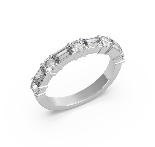 Baguette and Diamond Wedding Ring (ARTLDWR119) - Artelia Jewellery