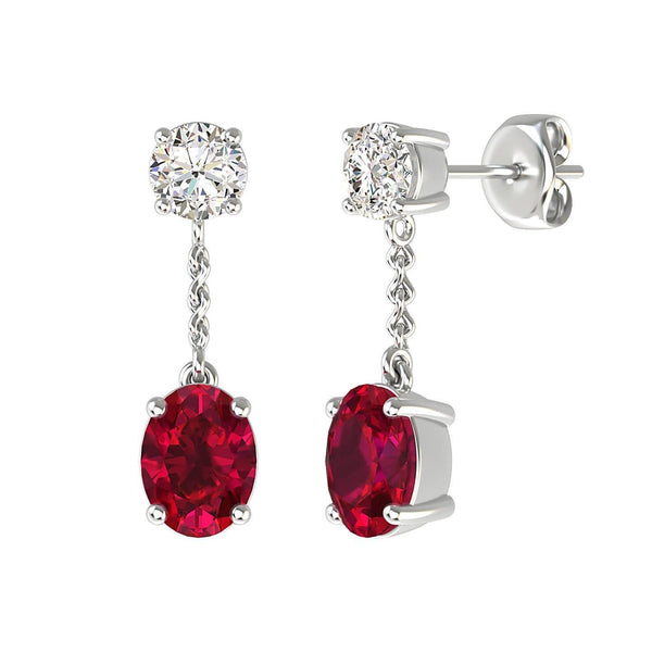 Coralie Ruby and Diamond Earrings - Artelia Jewellery
