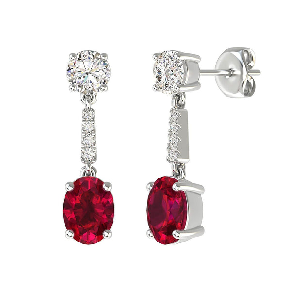 Chantelle Ruby and Diamond Earrings - Artelia Jewellery