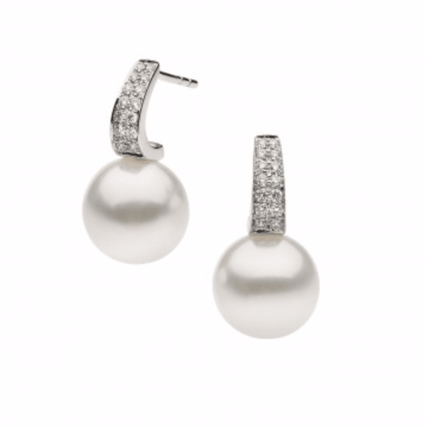 South Sea Pearl & Diamond pave earrings