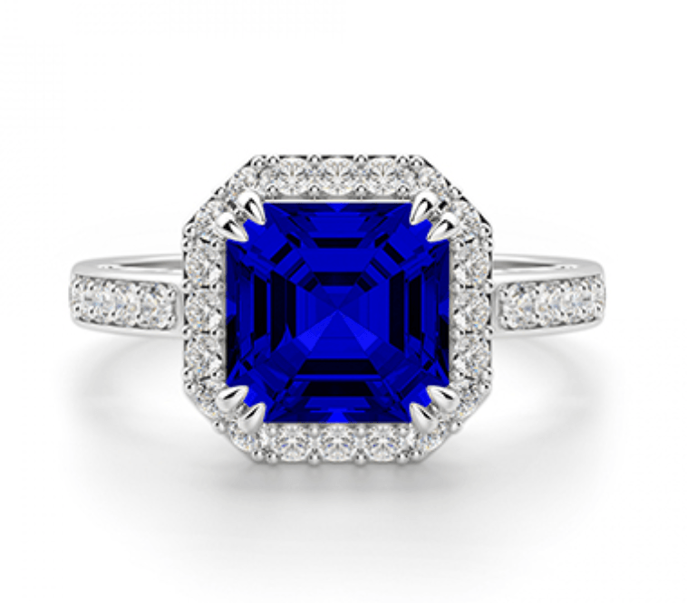 Victoria Sapphire and Diamond Engagement Ring