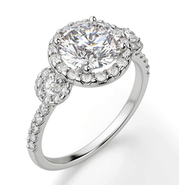 Chloe Diamond Trilogy Engagement Ring (ART072) - Artelia Jewellery