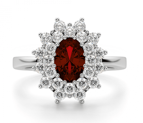 Elizabeth Ruby And Diamond Engagement Ring