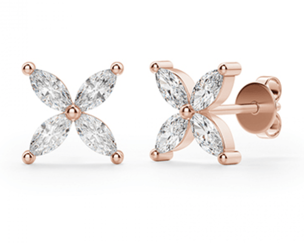 Fleur Marquis Diamond Earrings - Artelia Jewellery