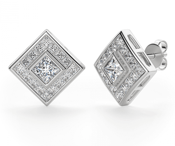 Princess Diamond Earrings - Artelia Jewellery