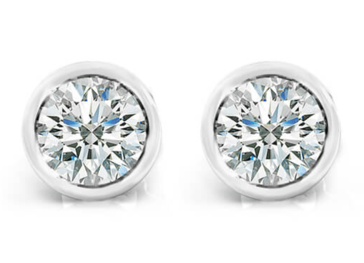 Diamond Bezel Studs - Artelia Jewellery