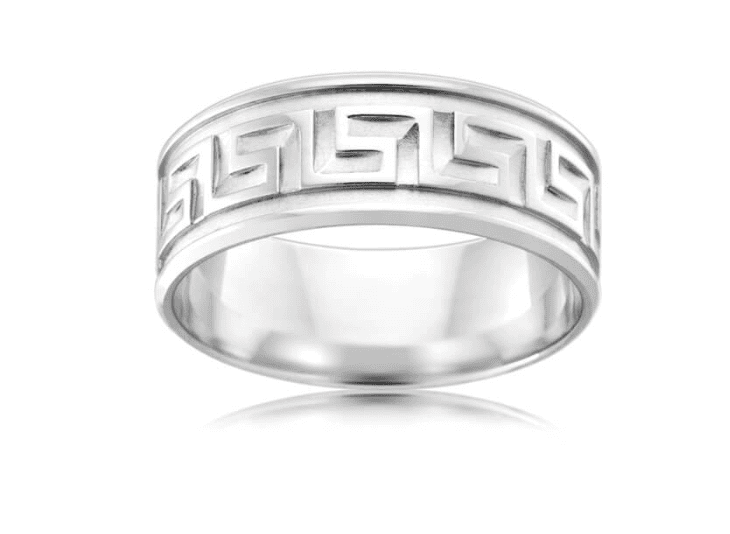 Artelia Greek Key Wedding Ring